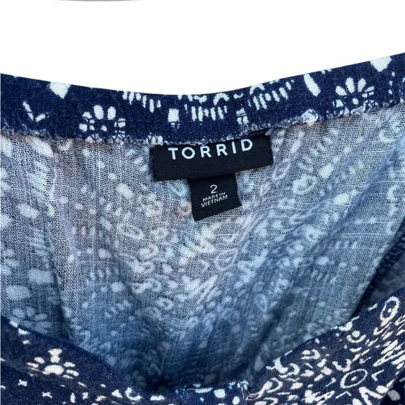 Torrid Mini Rayon Slub Fit Lace-Up Back Fit N’ Flare Dress - Picture 5 of 8